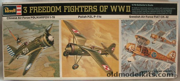 Revell 1/72 3 Freedom Fighters Chinese I-16 / Polish P-11 / Swedish CR-42, H678-130 plastic model kit